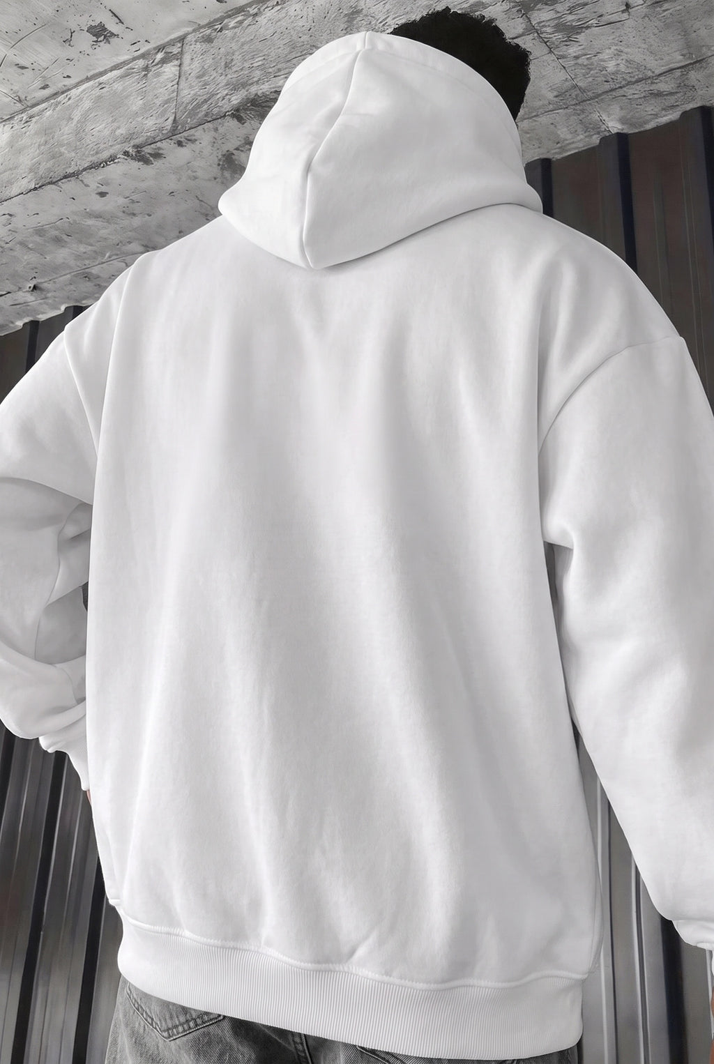 Erkek Siyah Alpha Wolf Kapüşonlu Oversize 3 iplik Şardonlu Salaş Bol Kesim Hoodie Sweatshirt