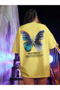 Kadın Civciv Sarısı Butterfly Oversize T-shirt