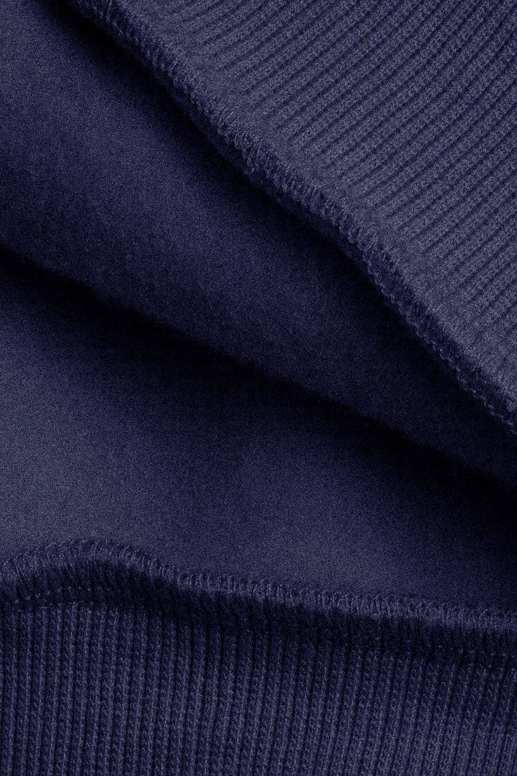 Kadın Düz Lacivert Oversize Kapüşonlu Kanguru Sweatshirt