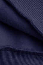Kadın Düz Lacivert Oversize Kapüşonlu Kanguru Sweatshirt