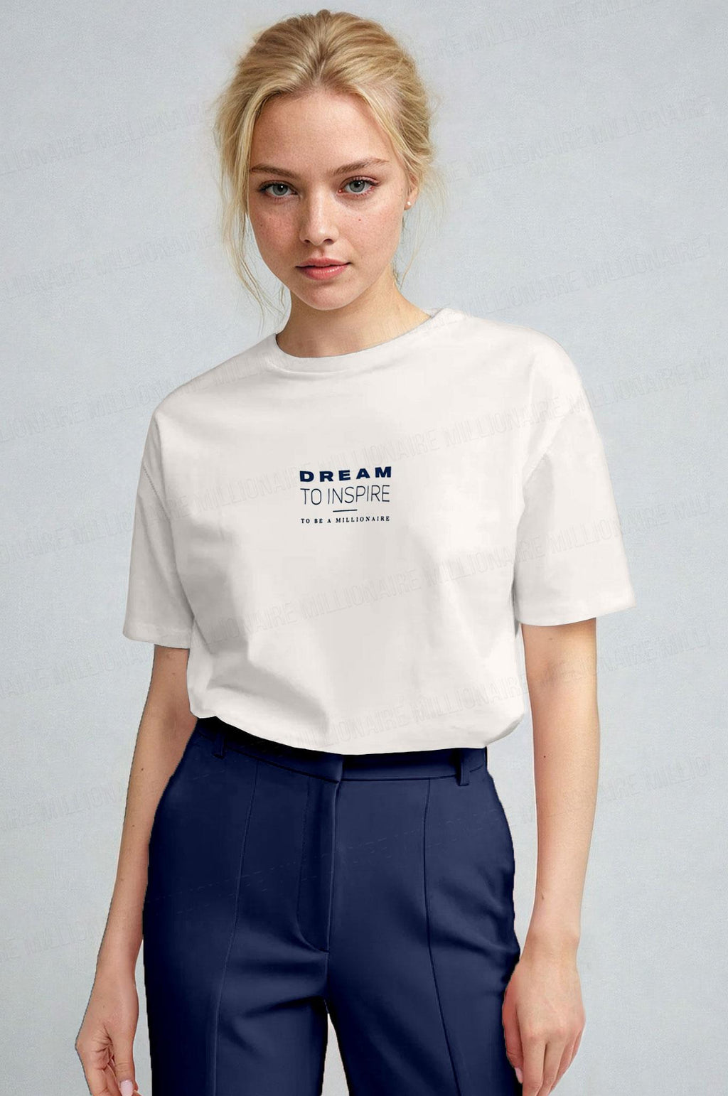 Kadın Ekru Beyaz Inspire Regular Fit Normal Kalıp T-shirt