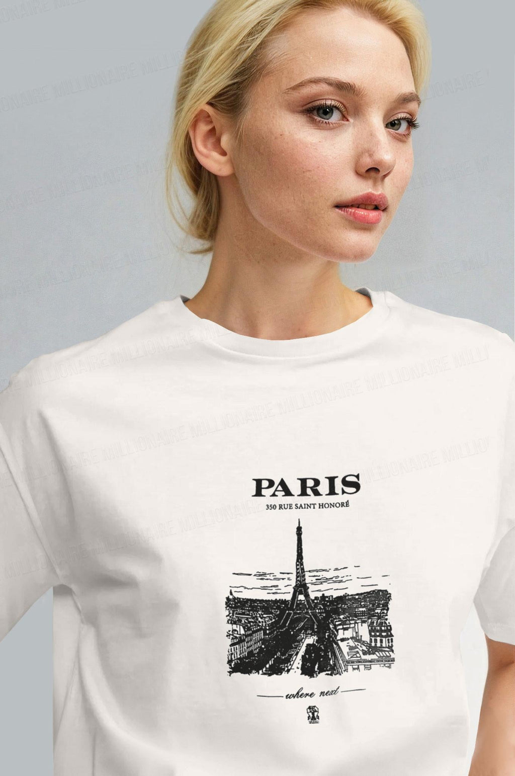 Kadın Ekru Beyaz Paris Regular Fit Normal Kalıp T-shirt