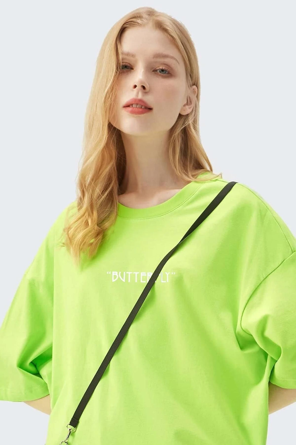 Kadın Fıstık Yeşili Butterfly Oversize T-shirt