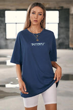 Kadın Indigo Butterfly Oversize T-shirt