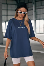 Kadın Indigo Butterfly Oversize T-shirt