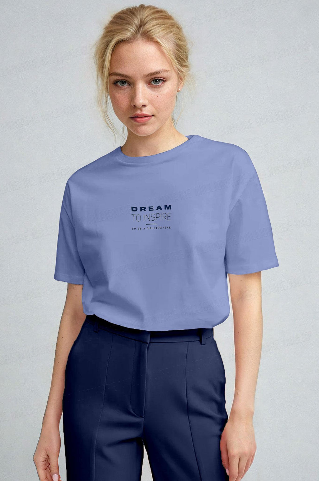 Kadın Mavi Inspire Regular Fit Normal Kalıp T-shirt