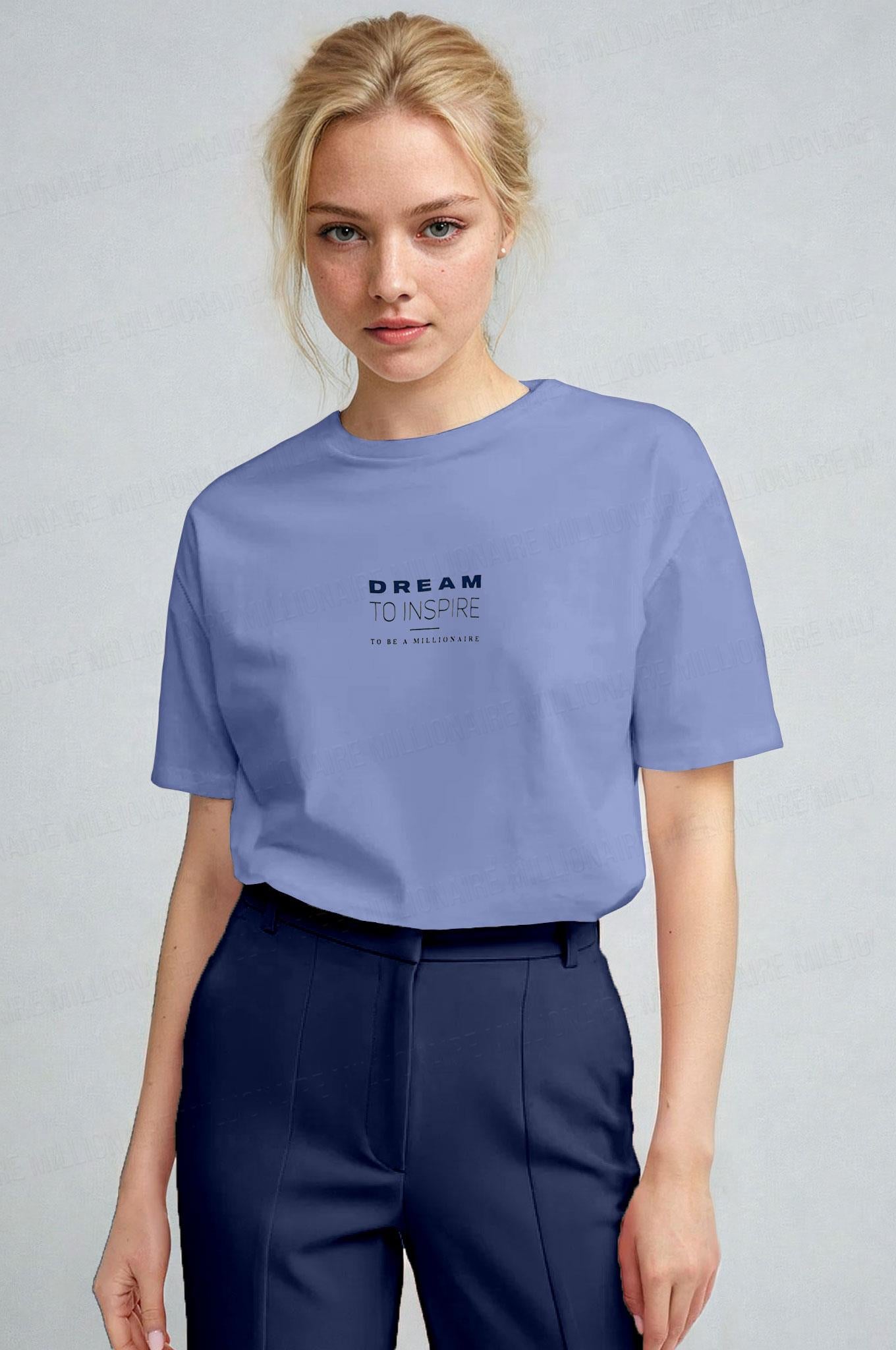 Kadın Mavi Inspire Regular Fit Normal Kalıp T-shirt