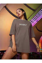 Kadın Kahverengi Butterfly Oversize T-shirt