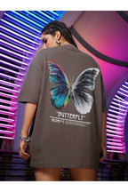 Kadın Kahverengi Butterfly Oversize T-shirt