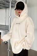 Kadın Kırık Beyaz Krem Ekru Spectacular Baskılı 3 iplik Şardonlu Kapüşonlu Kanguru Cepli Oversize Salaş Hoodie Sweatshirt