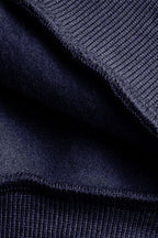 Kadın Lacivert Düz Kapüşonlu Oversize 3 iplik Şardonlu Salaş Bol Kesim Hoodie Sweatshirt