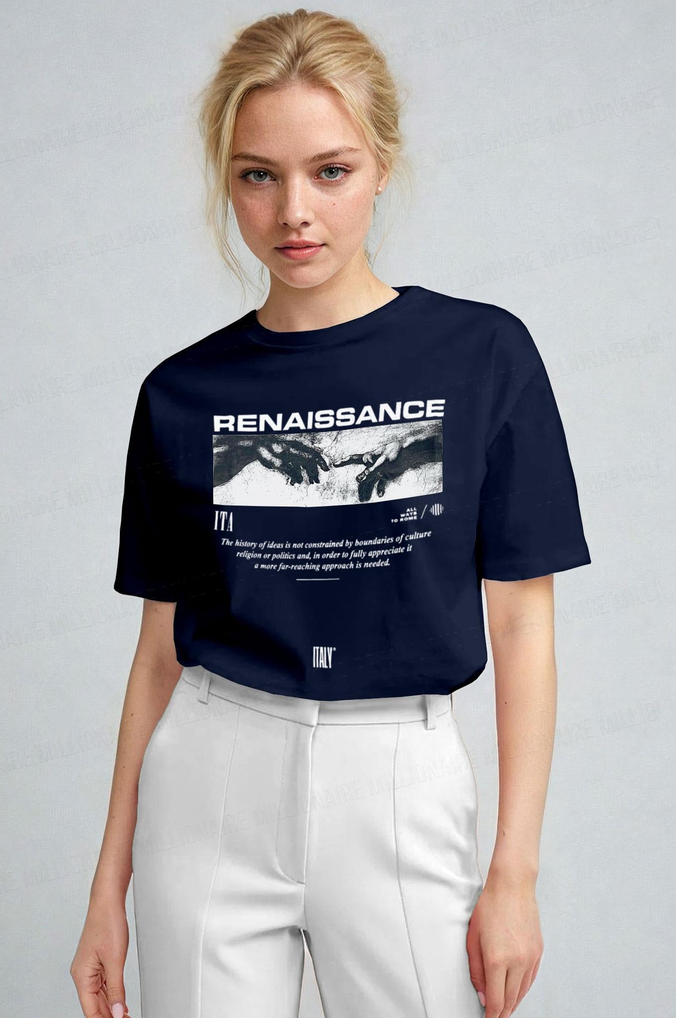 Kadın Lacivert Renaissance Regular Fit Normal Kalıp T-shirt