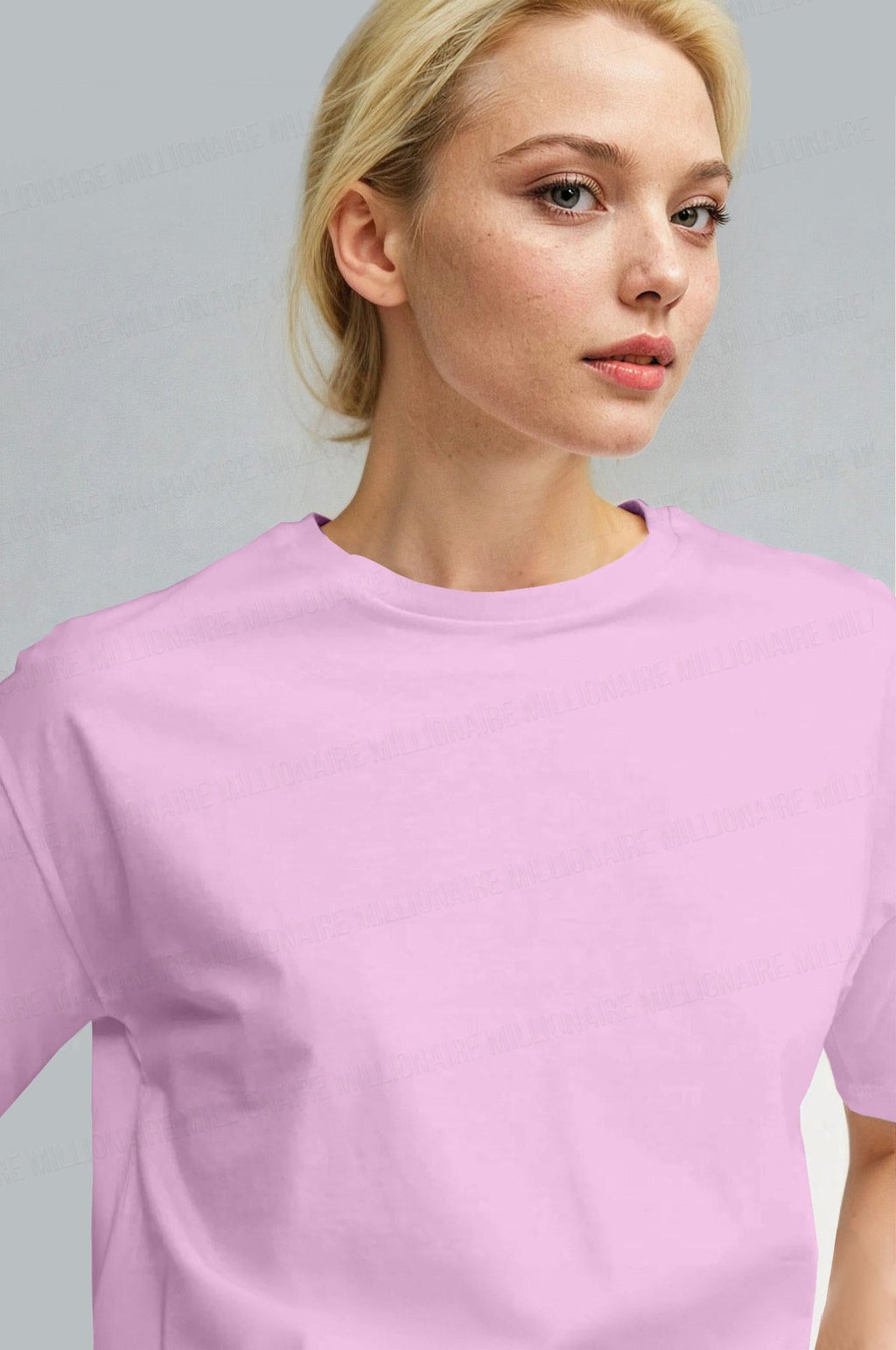 Kadın Pembe Nefes Alan Bisiklet Yaka Regular Fit Normal Kesim Baskisiz Basic T-Shirt