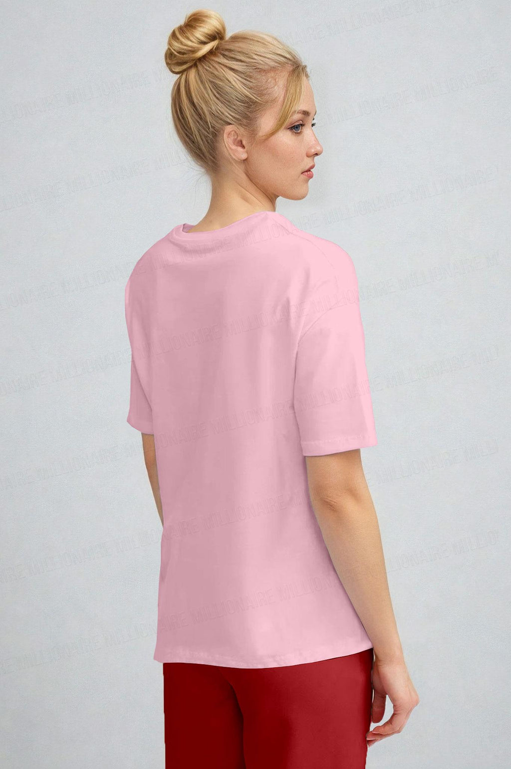 Kadın Pembe Love Ayıcık Teddy Bear Baskı Regular Fit Normal Kalıp T-shirt