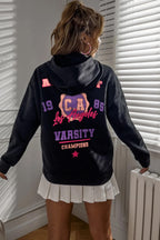 Kadın Siyah Los Angeles Kanguru Kapüşonlu Sweatshirt