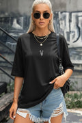 Kadın Siyah Oversize Salas Boyfriend Kadın T-shirt
