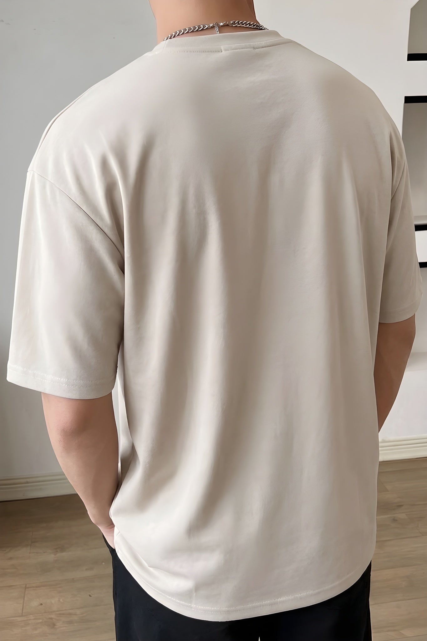 Erkek Free Life Camel Bisiklet Yaka Oversize Salas T-Shirt