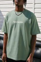 Erkek Spectacular Açık Yeşil Oversize Salas Boyfriend T-Shirt