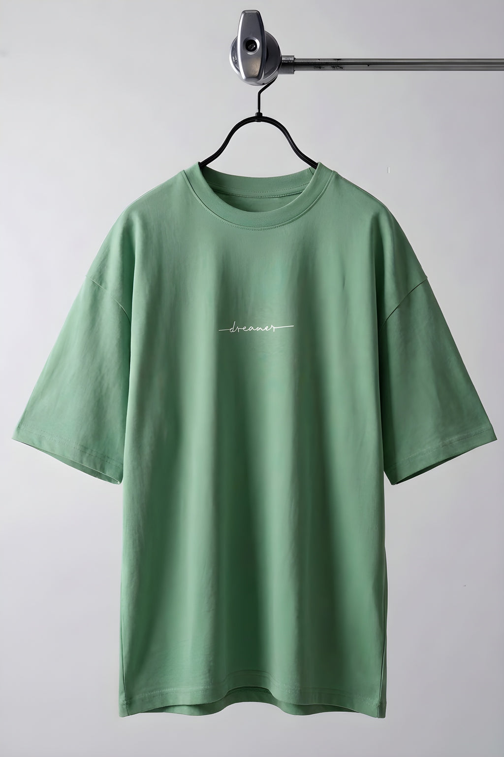 Erkek Dreamer Açık Yeşil Baskılı Oversize Salas Boyfriend T-Shirt